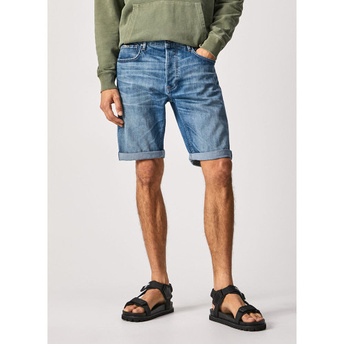 Pepe Jeans Ανδρική βερμούδα Callen Worn Out Denim Shorts